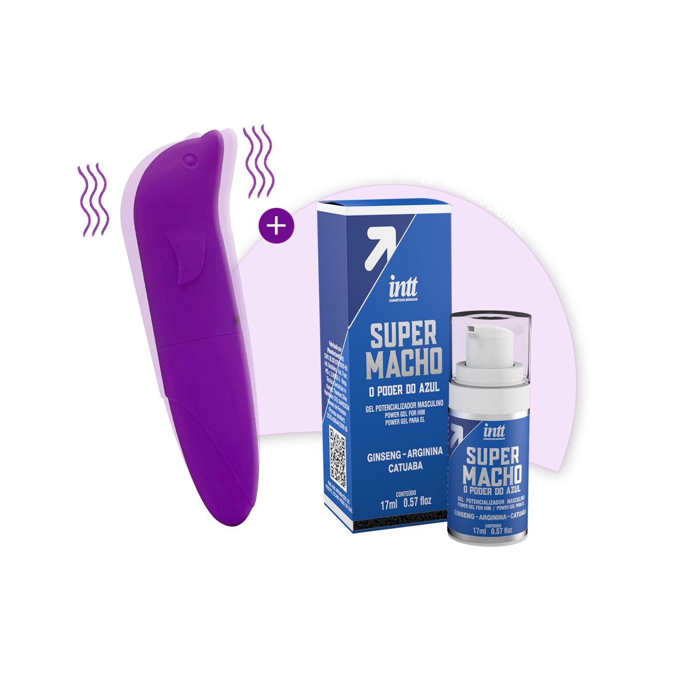 Vibrador Golfinho e Potencializador Masculino SuperMacho - Vukane